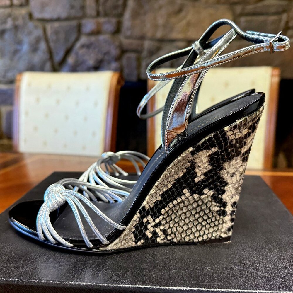 Genuine Giuseppe Zanotti Python Ankle Strap Wedges EU 40 EUC